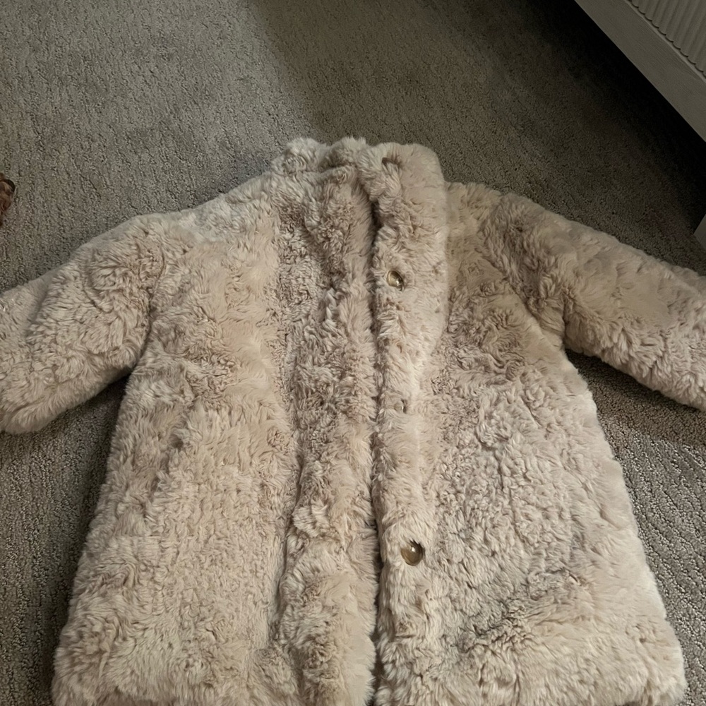 Cozy Cream Kids' Faux Fur Coat